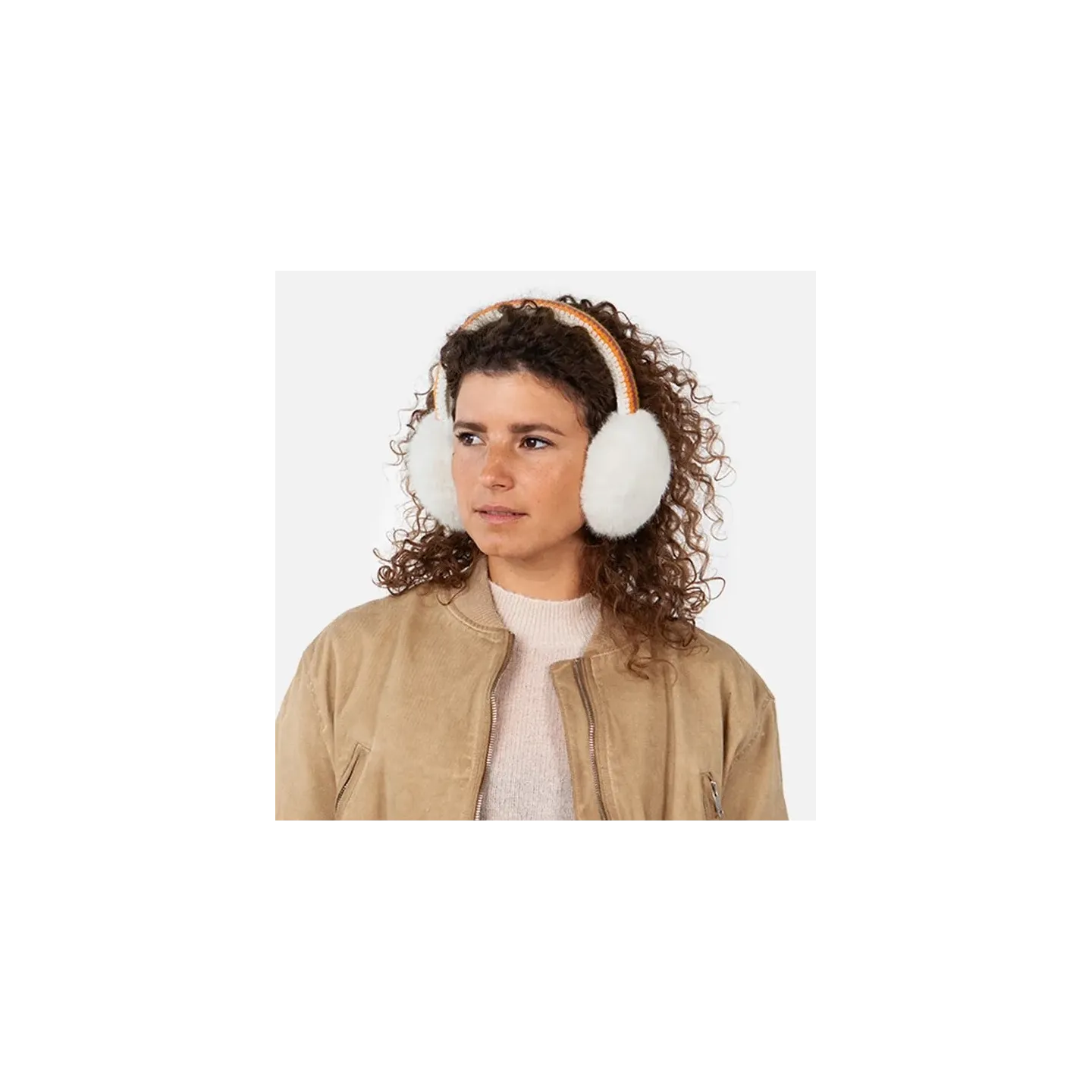 Cache-Oreilles Pliable Bande En Crochet Beige - Barts