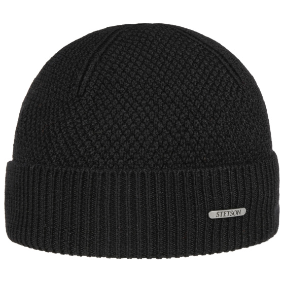 Kerman Black Wool Beanie - Stetson