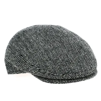 Brighton Harris Tweed Grey Flat Cap - Traclet Reference: 8433 | Traclet Hat Shop