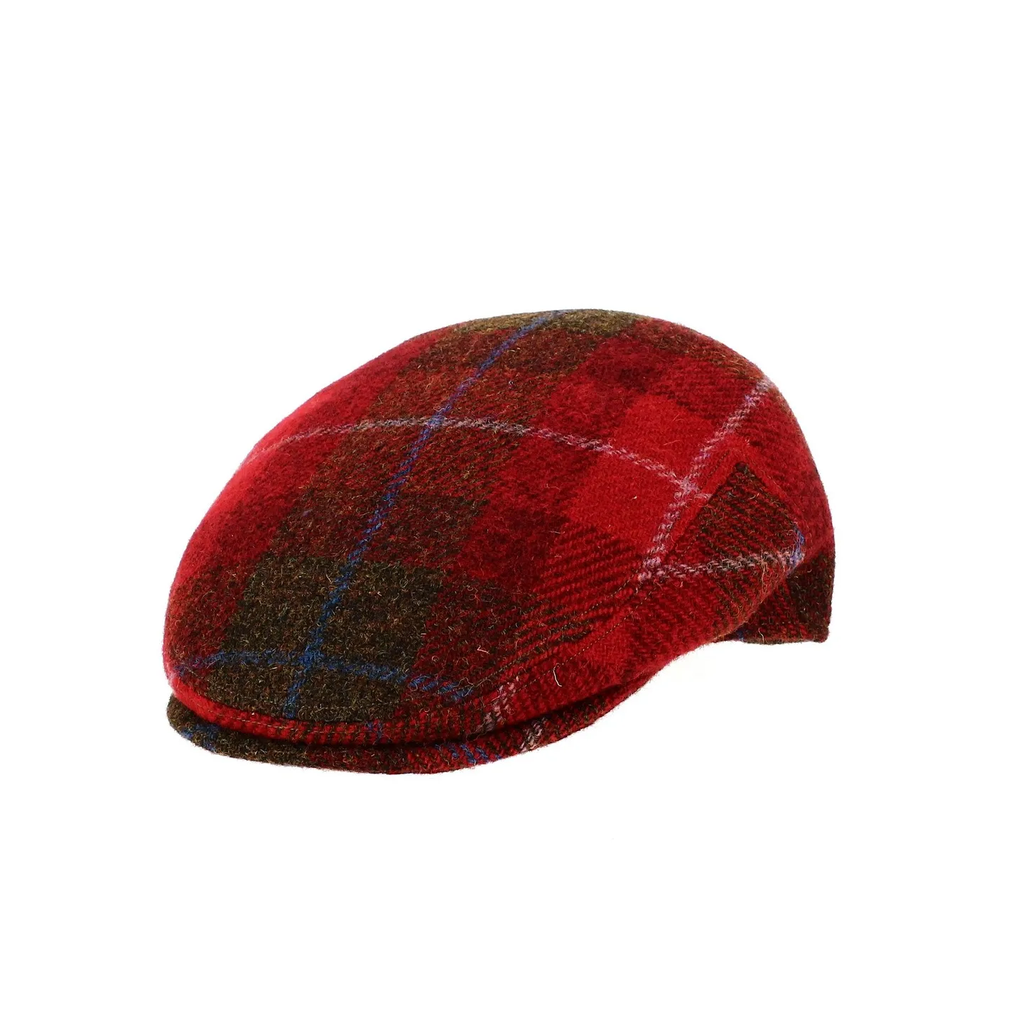 Justin Harris Tweed Red Plaid Flat Cap - Traclet - ref 20828 traclet hat shop