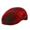 Justin Harris Tweed Red Plaid Flat Cap - Traclet - ref 20828 traclet hat shop