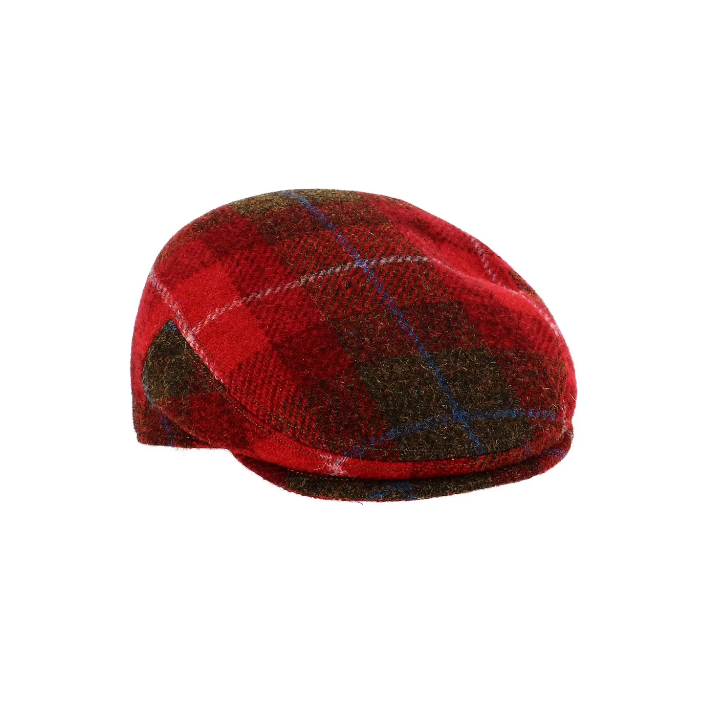 Justin Harris Tweed Red Plaid Flat Cap - Traclet - ref 20828 traclet hat shop