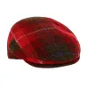 Justin Harris Tweed Red Plaid Flat Cap - Traclet - ref 20828 traclet hat shop