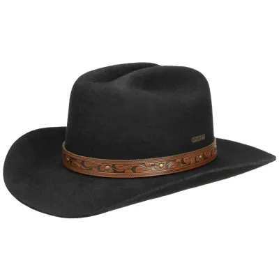 Black Windsor Woolfelt Western Hat - Stetson  Reference: 20836| Traclet Hat Shop