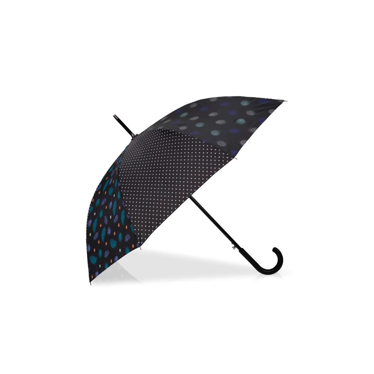 Parapluie Canne Patchwork Plume Ouverture Automatique - Isotoner