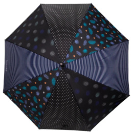 Feather Patchwork Automatic Opening Walking Stick Umbrella - Isotoner