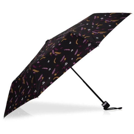 3-Section Wheat Pattern Manual Opening Umbrella - Isotoner