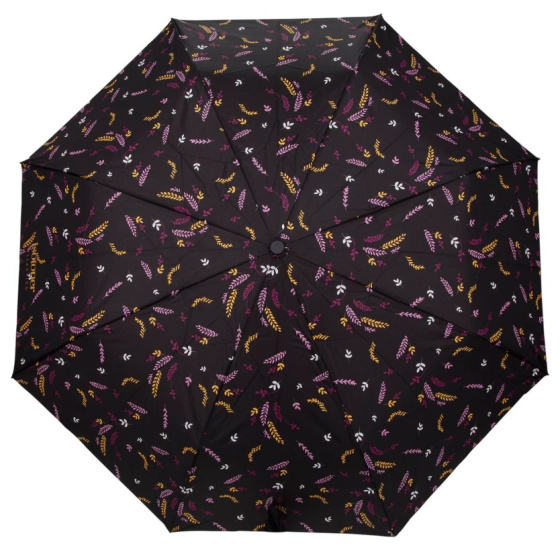 3-Section Wheat Pattern Manual Opening Umbrella - Isotoner