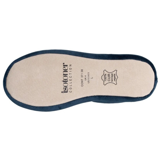 Chaussons Ballerines Femme Nœud Strass Bleu Canard - Isotoner Chaussons Ballerines Femme Nœud Strass Bleu Canard - Isotoner
