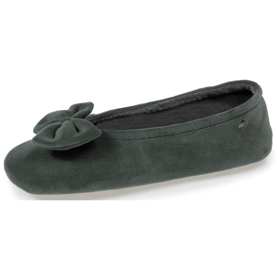 Chaussons Ballerines Femme Nœud Sauge - Isotoner Chaussons Ballerines Femme Nœud Sauge - Isotoner
