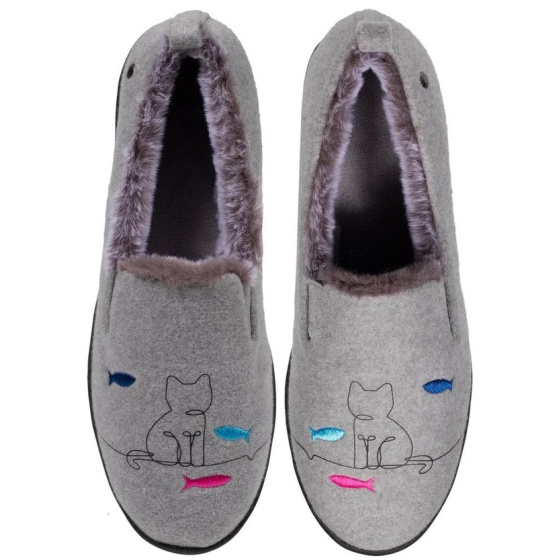 Cat Ballet Slippers with EVERYWEAR™ Sole Heather Gray - Isotoner Cat Ballet Slippers with EVERYWEAR™ Sole Heather Gray - Isotoner