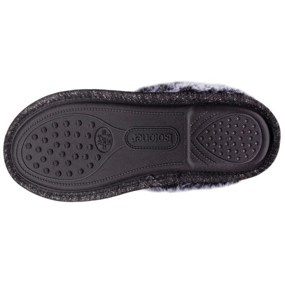 Women's Felt Mule Slippers with Pattern - Isotoner