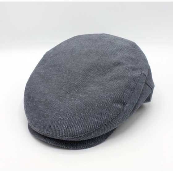 Flat Summer Linen & Cotton Cap in Anthracite - Traclet