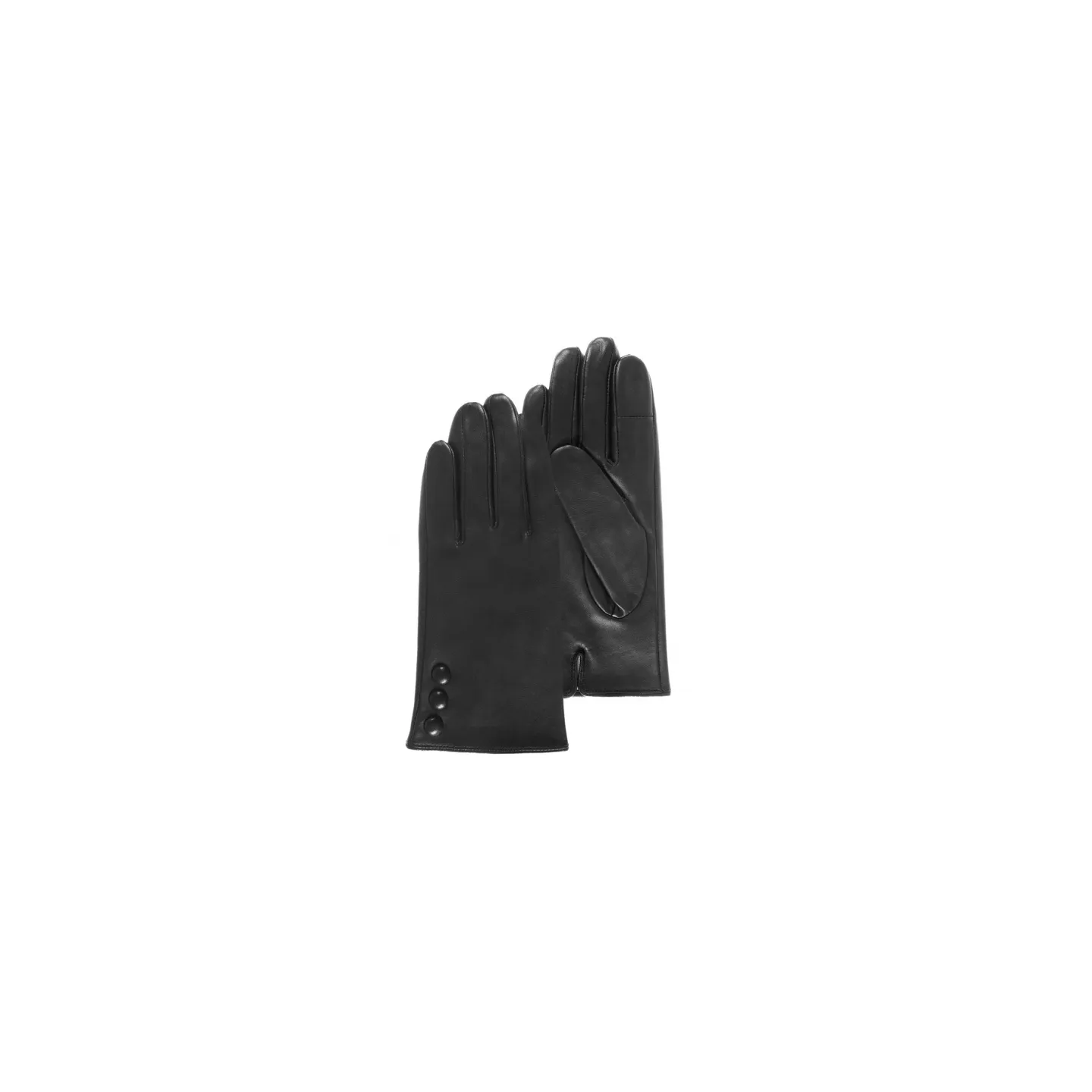 Gants Femme Cuir Doublé Soie Noir - Isotoner