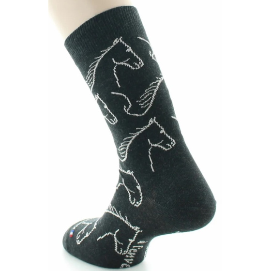 Chaussettes Cheval Coton Anthracite Made in France - Dagobert