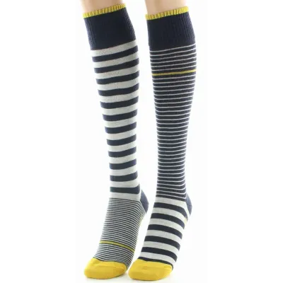 Women's High Combed Cotton Striped Socks Made in France - Berthe Reference: 20859 traclet hat shop