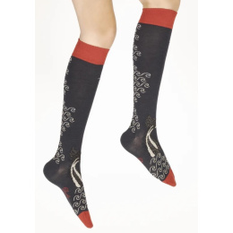 Women's High Combed Whale Socks Made in France - Berthe