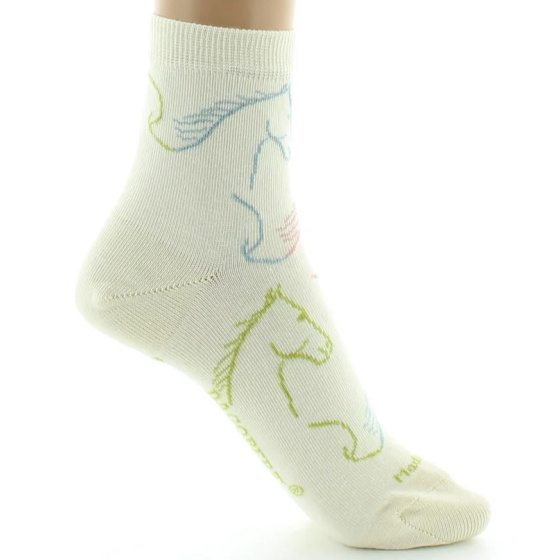 Women's Short Cotton Horse Socks Made in France - Dagobert Women's Short Cotton Horse Socks Made in France - Dagobert