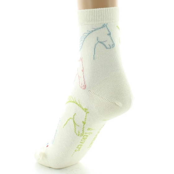 Chaussettes Femme Laine Peignée Patchwork Multicolore - Perrin