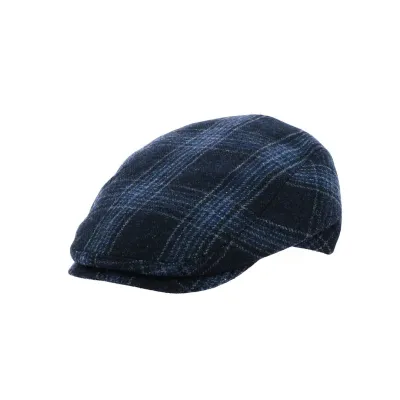 Casquette plate coventry laine et cachemire bleu