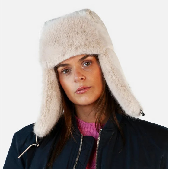 Hawka Bomber Cream Trapper Hat - Barts