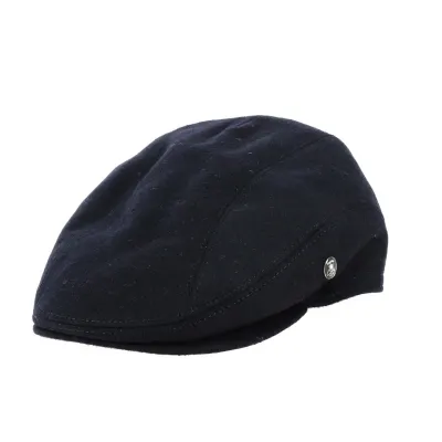 Traclet navy loden flat cap with ear flaps - ref 20878