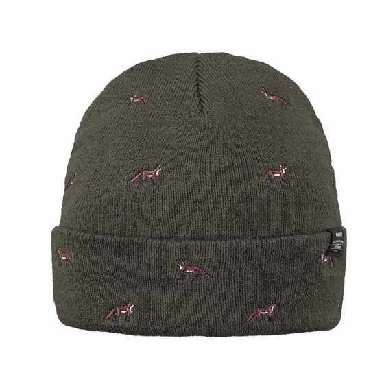 Short Beanie Vinson Dog Embroidery Cream - Barts