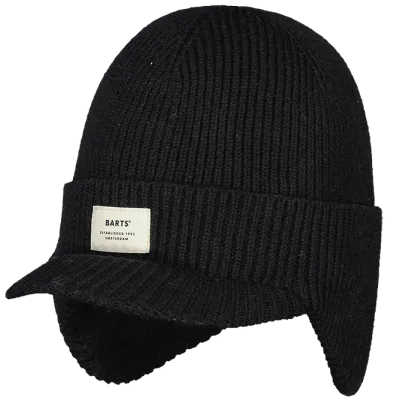 Coedy Black Ear-Flap Beanie Cap - Barts Reference: 20894| Traclet Hat Shop