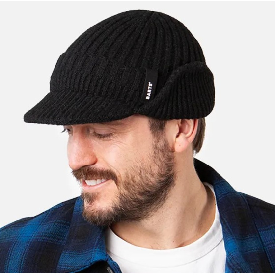 Duncin Cap Beanie with Ear Flaps Black - Barts