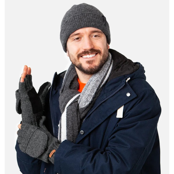 Haakon Grey Wool Gloves/Mittens - Barts