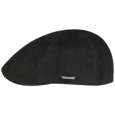 Allen Black Leather Duck Bill Cap - Stetson Reference: 20939| Chapellerie Traclet