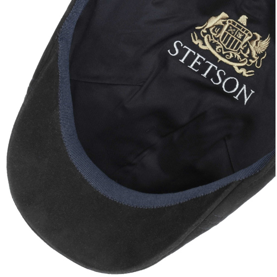 Allen Black Leather Duck Bill Cap - Stetson