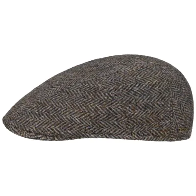 Brown Herringbone Harris Tweed Flat Cap - Stetson  Reference: 20940| Traclet Hat Shop