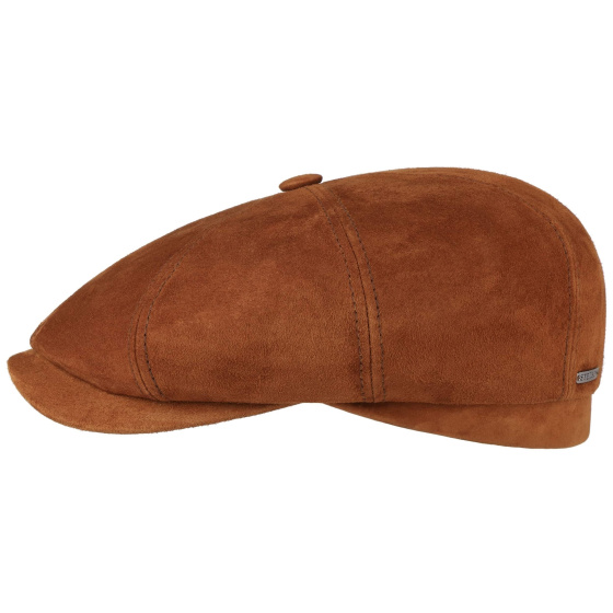 Stetson Hatteras Mansfield Leather Cap Cognac