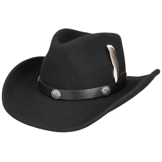 Western Hat Escomb Woolfelt Black - Stetson