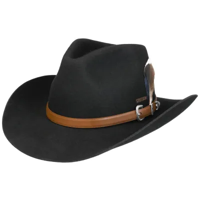 Western Hat Kennecott Woolfelt Black - Stetson  Reference: 20970| Traclet Hatters