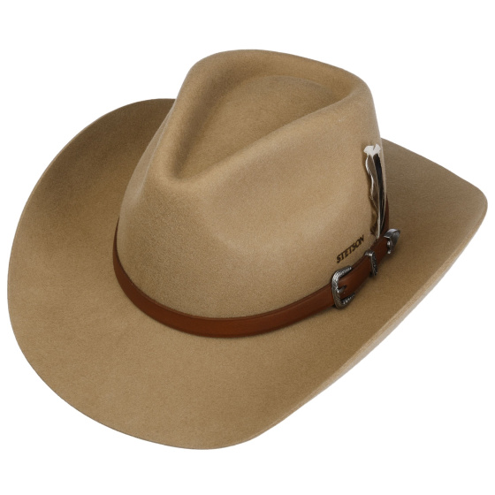 Chapeau Western Kennecott Woolfelt Beige - Stetson Chapeau Western Kennecott Woolfelt Beige - Stetson