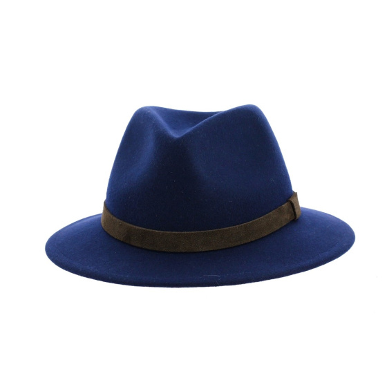 Chapeau Traveller Hamilton Feutre Laine Bleu - Crambes