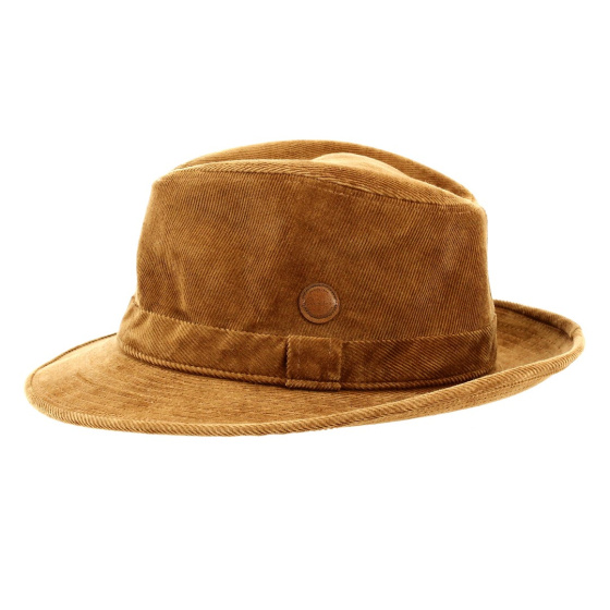 Crambes Gabin velvet trilby hat in beige - Made in France