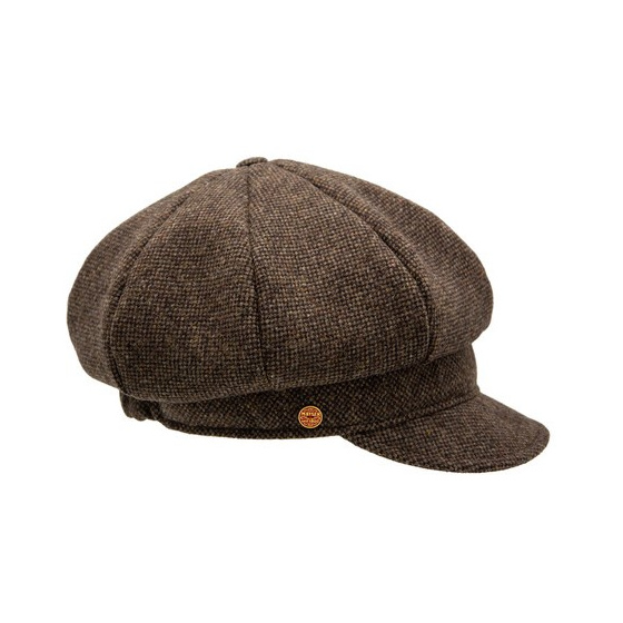 Brown Coco Tweed Newsboy Cap