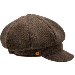 Gavroche Coco Tweed Olive Newsboy Cap