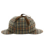 Olive green checkered Sherlock Holmes cap