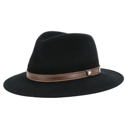 Black Wool Felt Riviera Traveller Hat - Pierre Cardin Reference: 7498 | Chapellerie Traclet