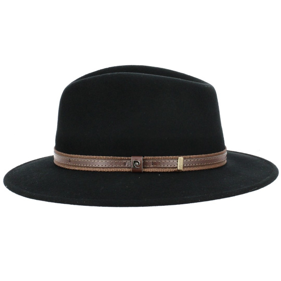 Black Wool Felt Riviera Traveller Hat - Pierre Cardin