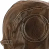 Brown vintage faux leather ushanka - ref 21023
