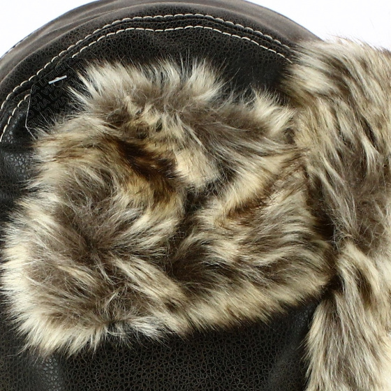 Chapka marron imitation cuir vintage Miribel