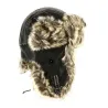 Chapka marron imitation cuir vintage