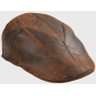 Brown Leather Flat Cap Bruce - Traclet