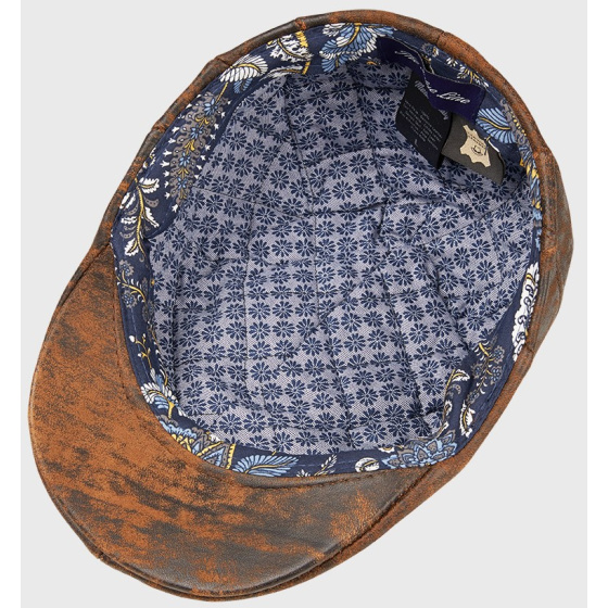 Casquette Plate Bruce Cuir Marron - Traclet
