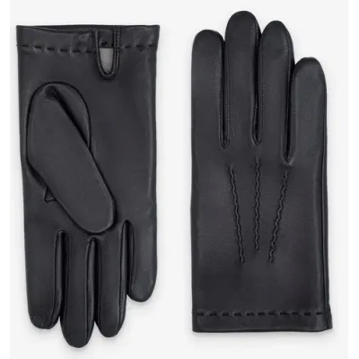 Gants Homme Livourne Cuir Doublé Soie Noir - Glove story Référence : 21028 chapellerie traclet